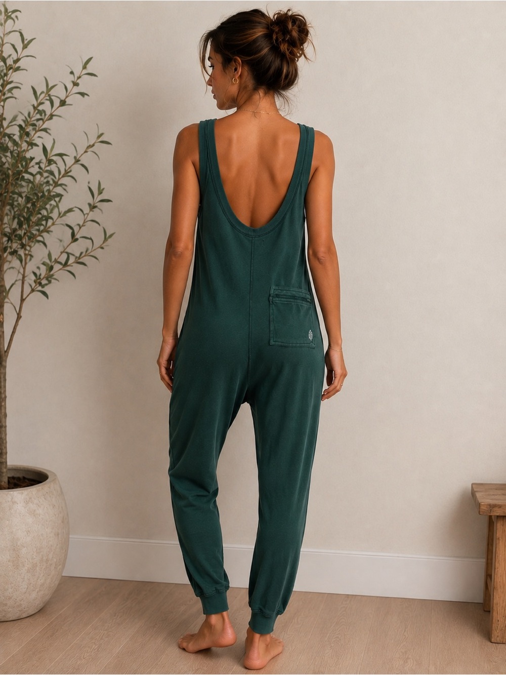 Free People Movement Jade Green Jumpsuit
